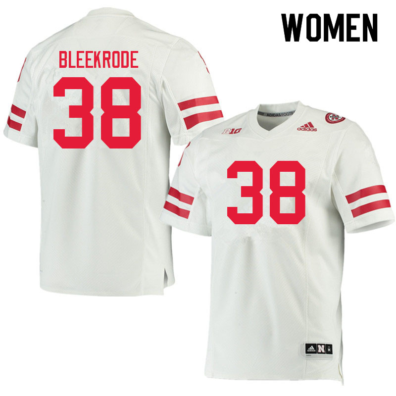 Women #38 Timmy Bleekrode Nebraska Cornhuskers College Football Jerseys Sale-White - Click Image to Close